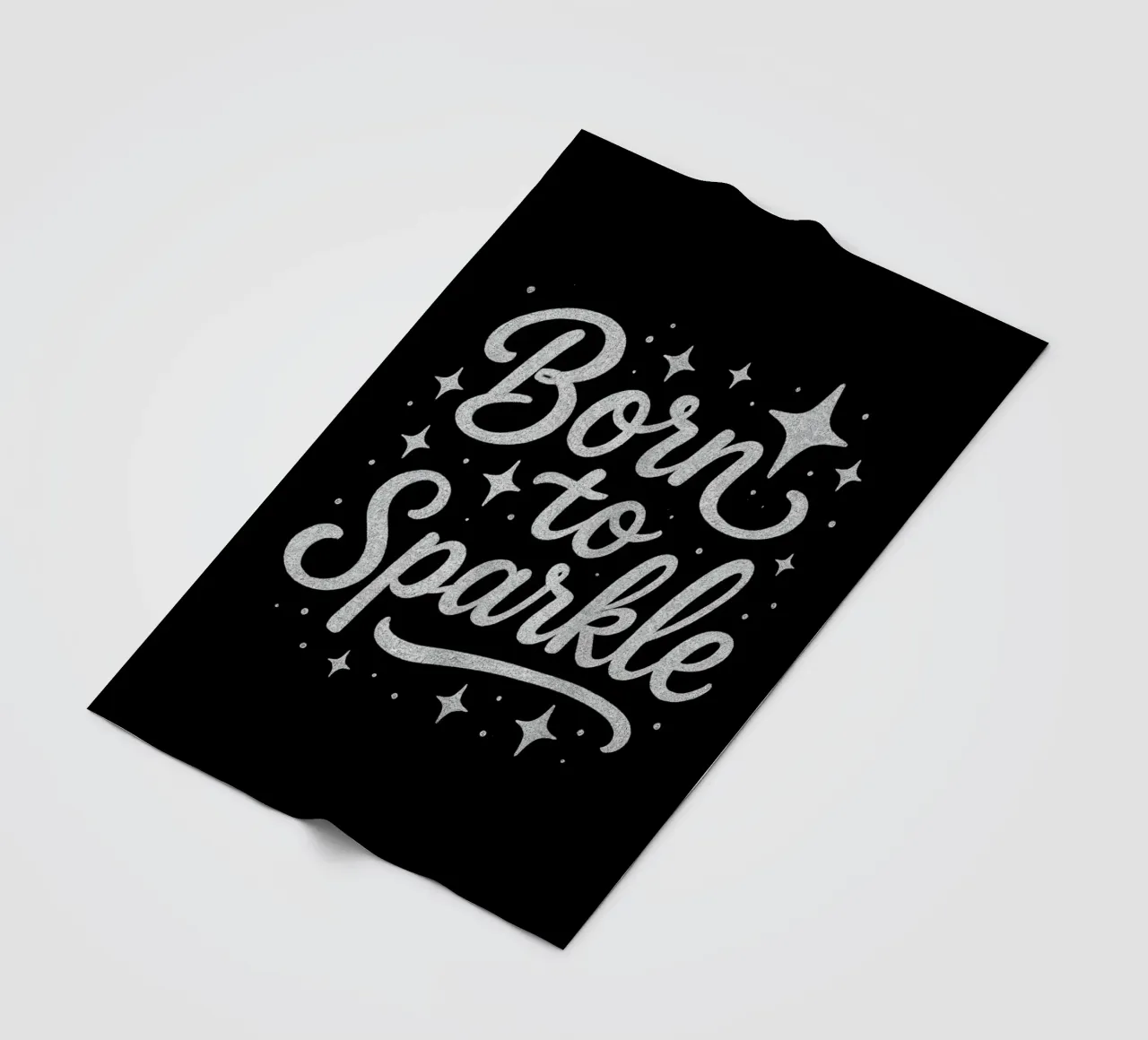 Mensaje Born to sparkle en letras plateadas brillantes manta de franela de DesignDoodle