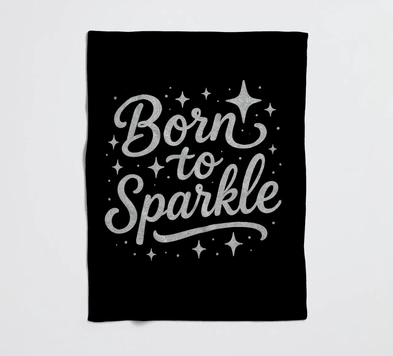 Mensaje Born to sparkle en letras plateadas brillantes manta de franela de DesignDoodle