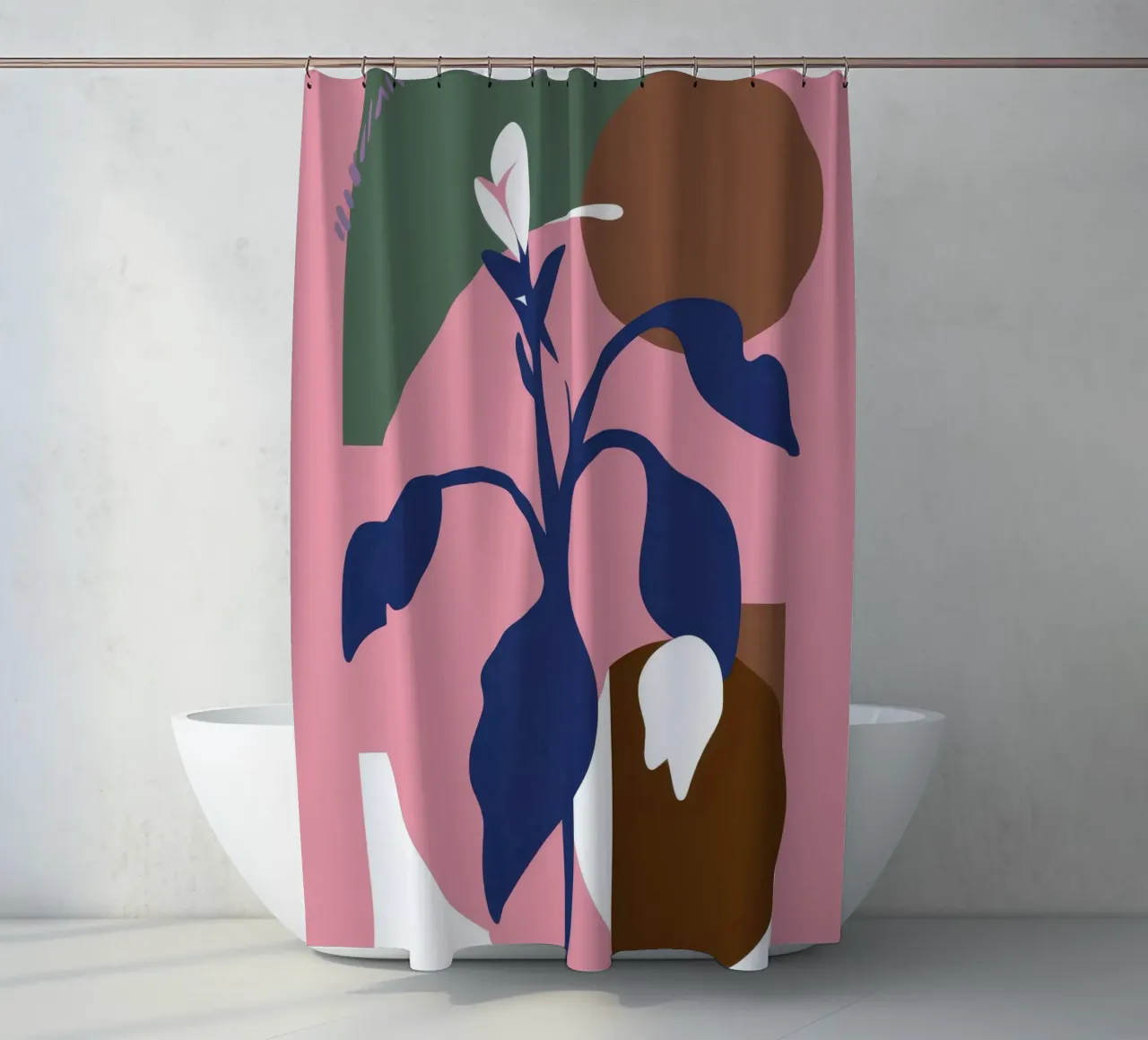 Dusky Plant Serenity shower curtain by Terra Tone