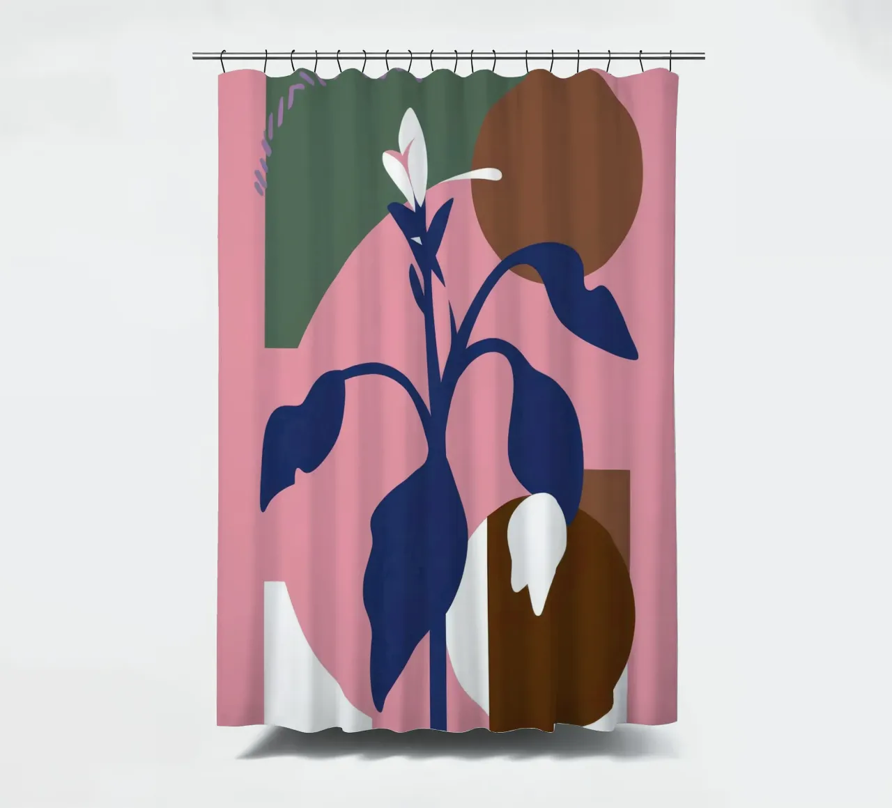 Dusky Plant Serenity shower curtain by Terra Tone