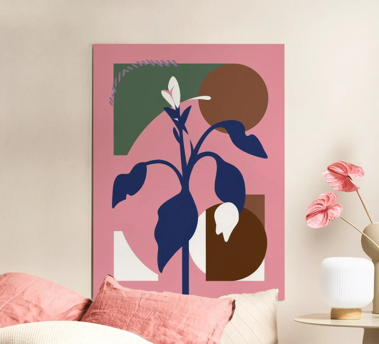 Dusky Plant Serenity poster with aluminum frame by Terra Tone