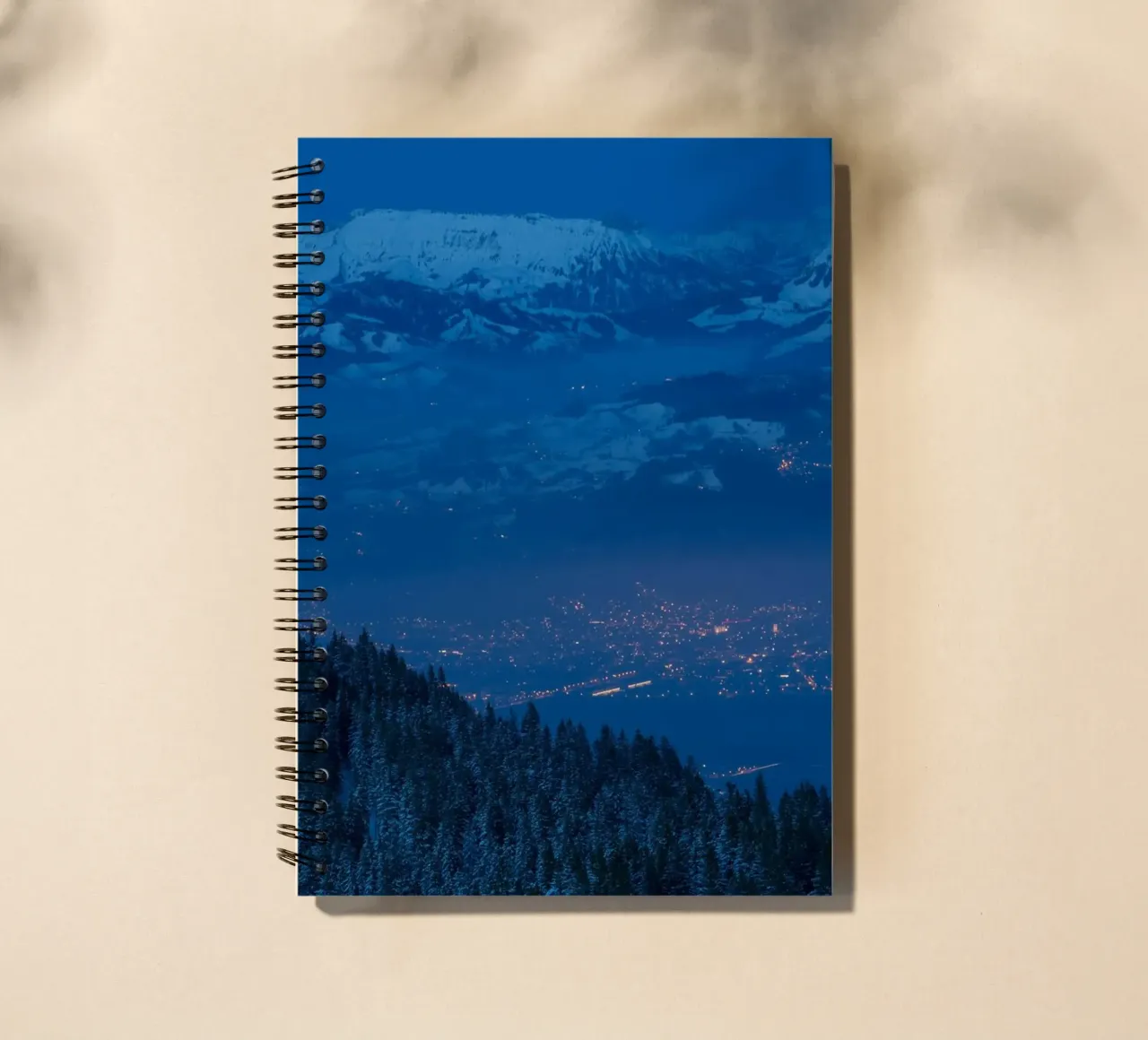 crépuscule du soir carnet à spirale de Bleu