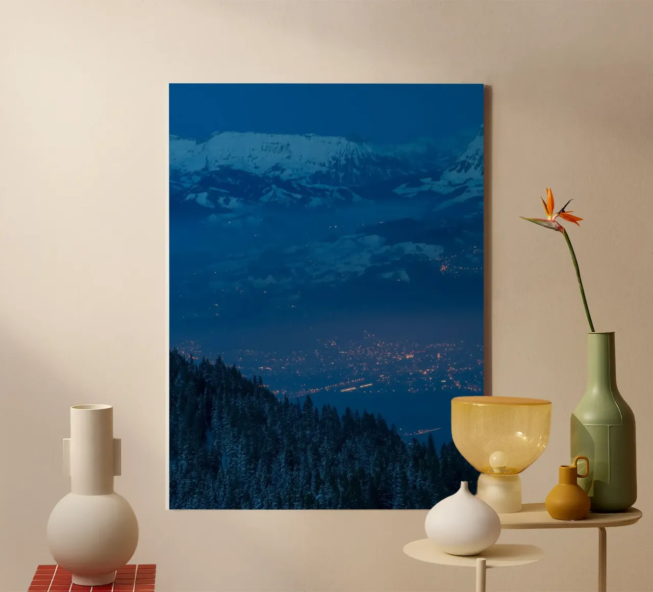 avondschemering canvas met Baklijst van Bleu