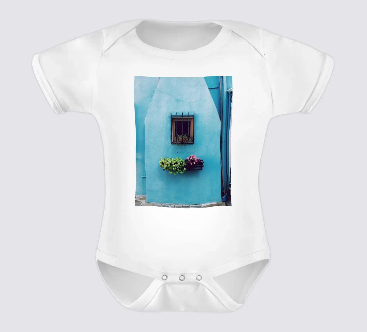einzelnes Fenster Kurzarm Babybody von Bleu