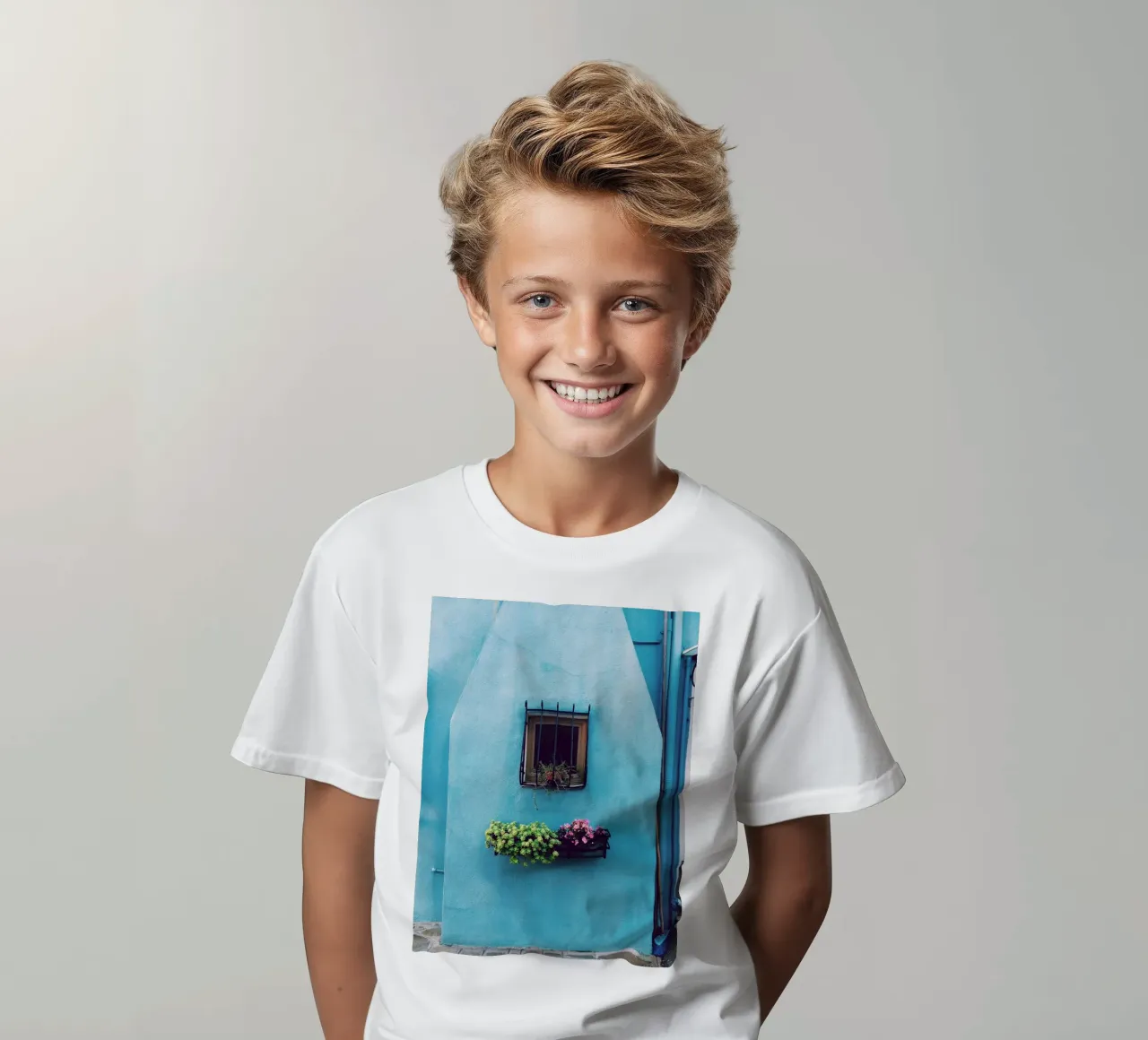 finestra singola t-shirt bambini da Bleu