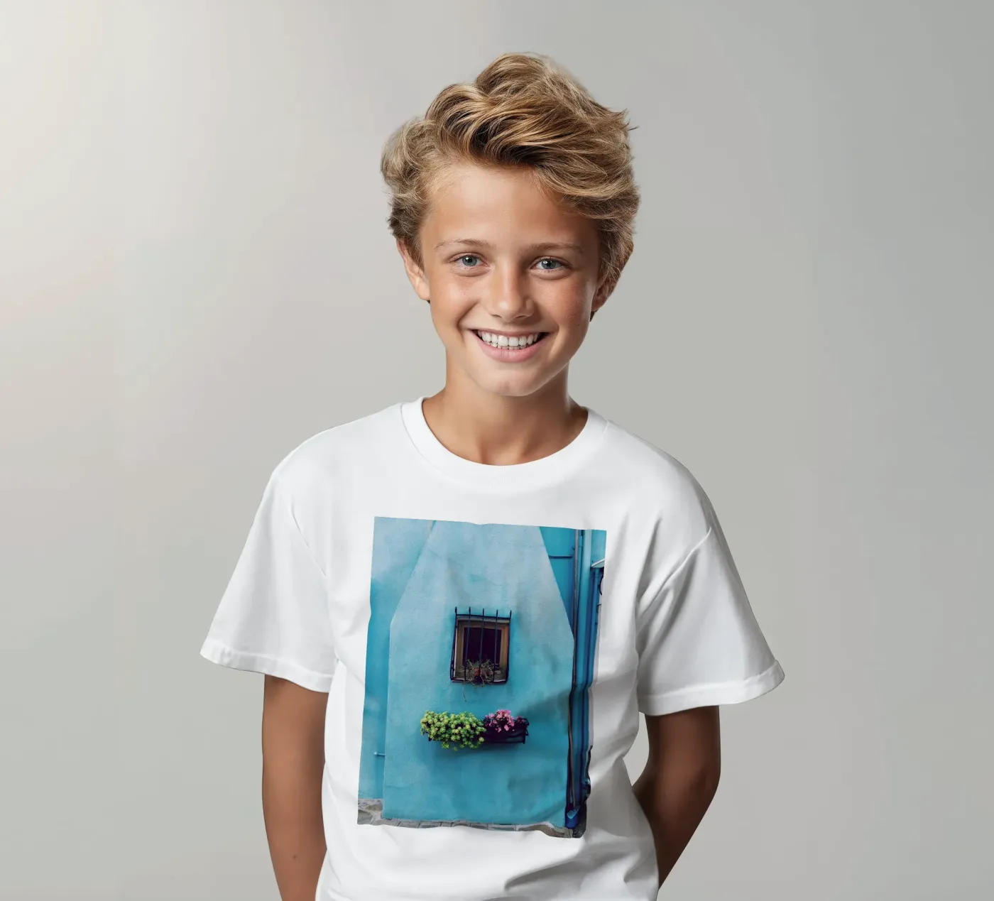 finestra singola t-shirt bambini da Bleu