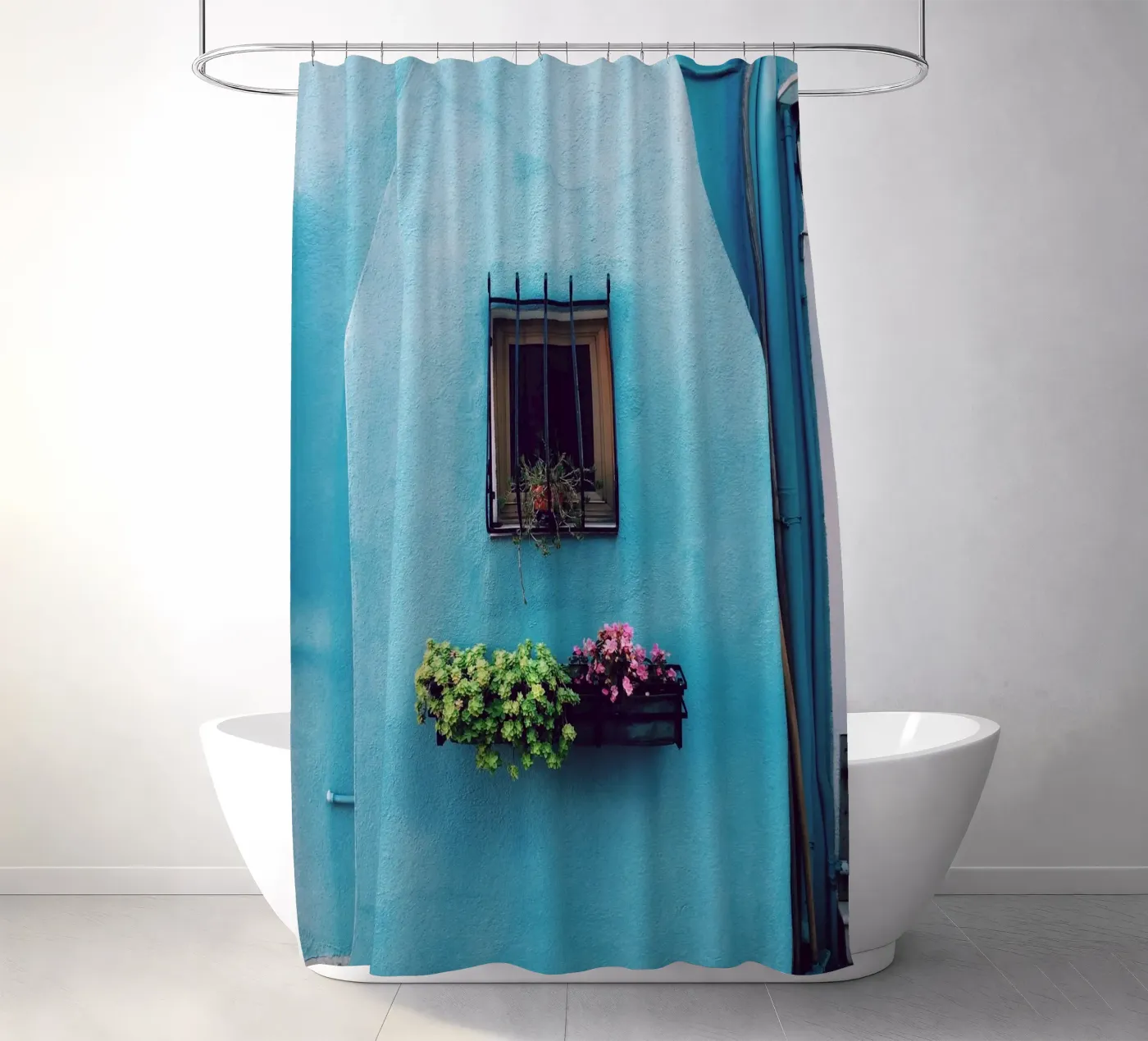 einzelnes Fenster Duschvorhang von Bleu