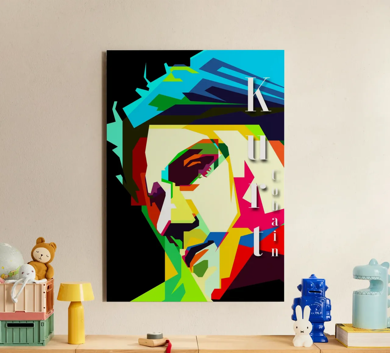 Kurt Cobain Nirvana Sänger Musiker WPAP Trending Now Alu-Dibond von Artkreator