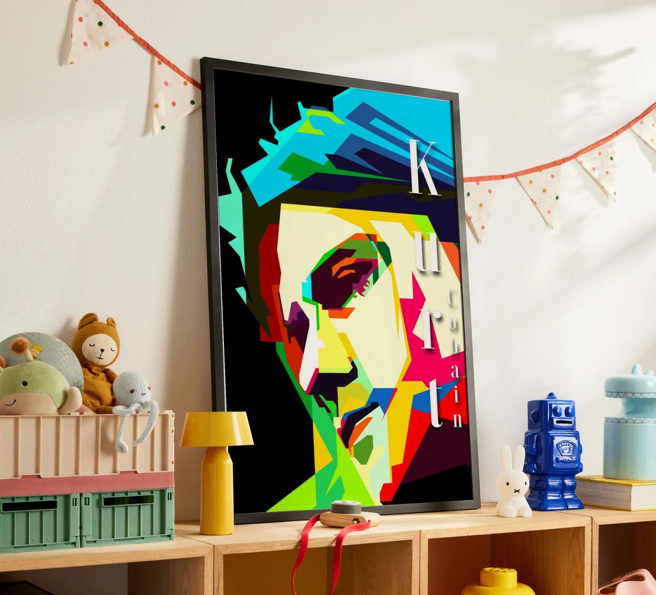 Kurt Cobain Nirvana Zanger Muzikant WPAP Nu Trending poster van Artkreator
