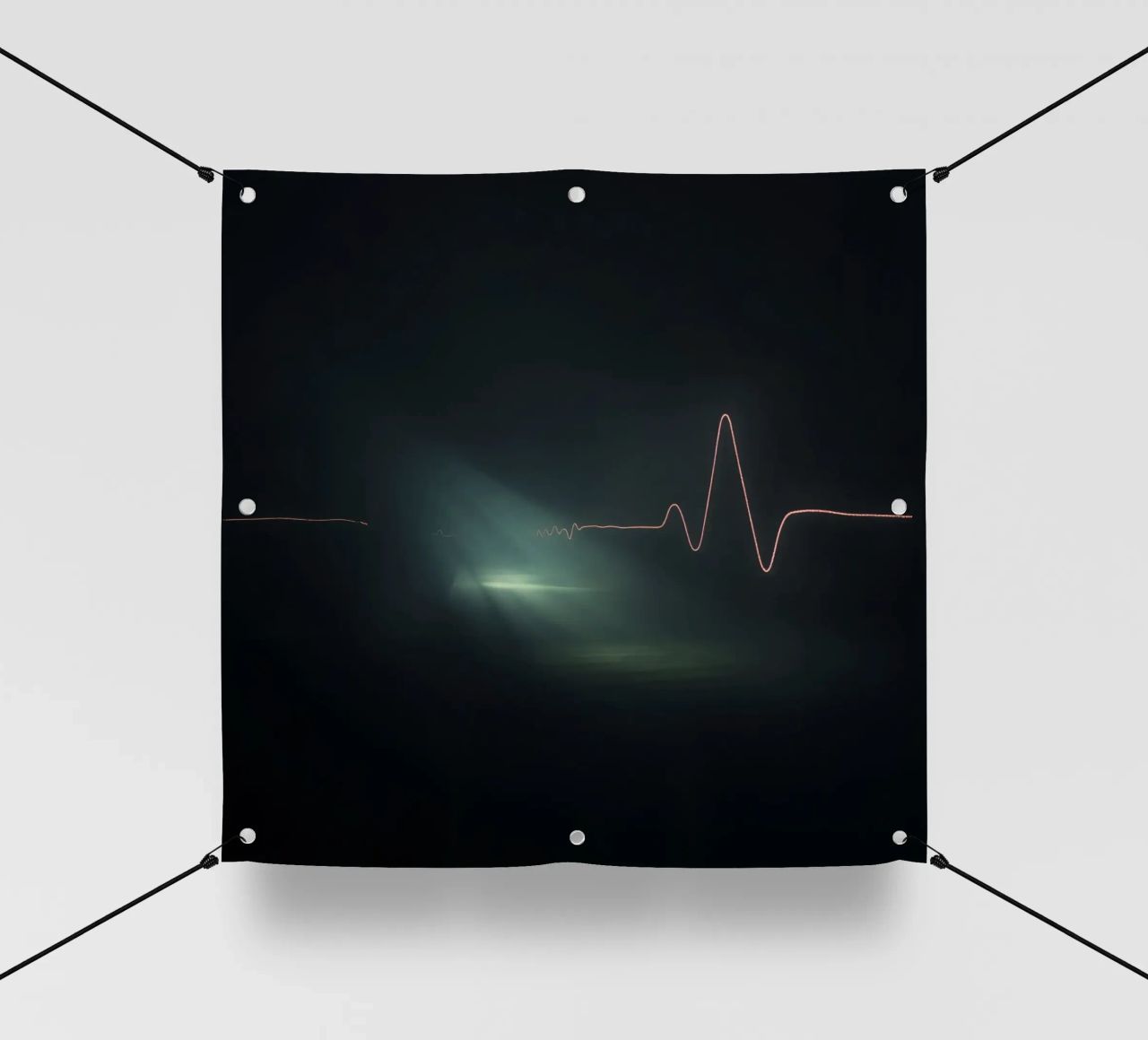 Light trails create a pulse waveform effect in a dark atmos pvc cover by DesignDoodle