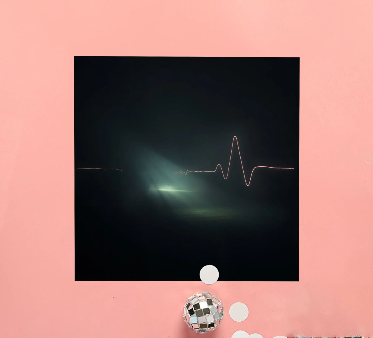 Light trails create a pulse waveform effect in a dark atmos sticker by DesignDoodle