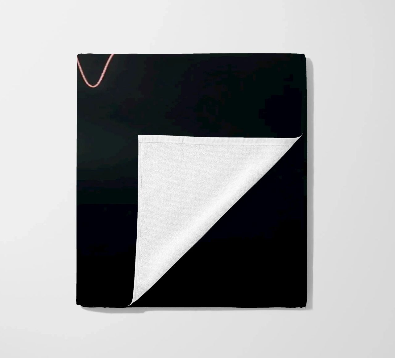 Light trails create a pulse waveform effect in a dark atmos beach towel by DesignDoodle