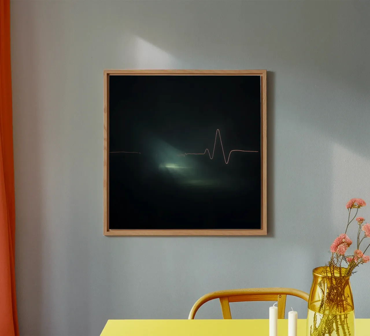 Les traînées lumineuses créent un effet de pulsation dans une atmosphère sombre. panneau forex de DesignDoodle