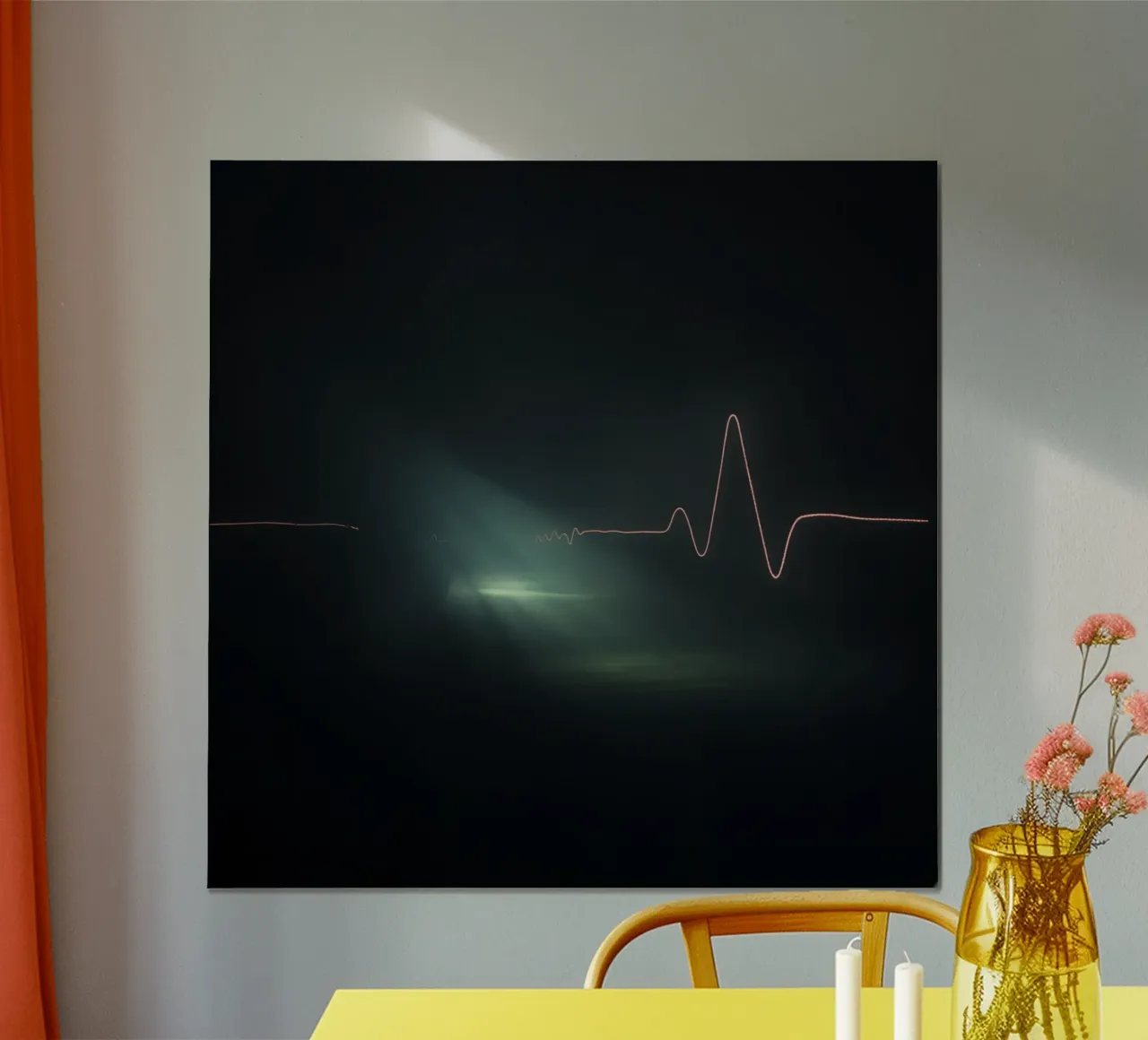 Les traînées lumineuses créent un effet de pulsation dans une atmosphère sombre. hahnemühle de DesignDoodle
