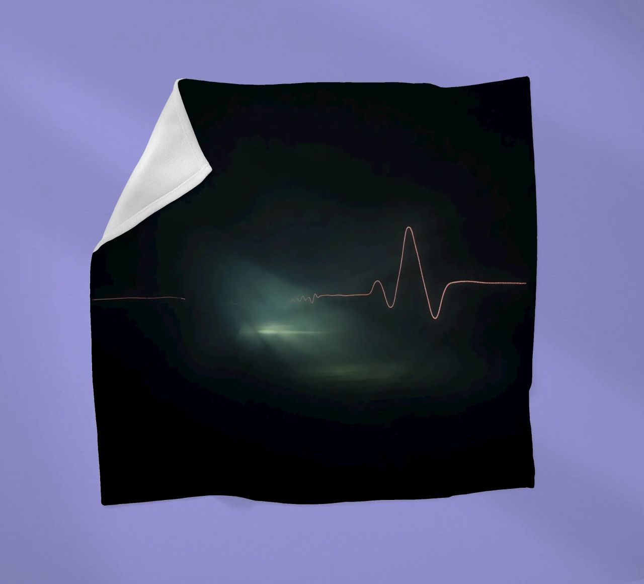 Light trails create a pulse waveform effect in a dark atmos fleece blanket by DesignDoodle