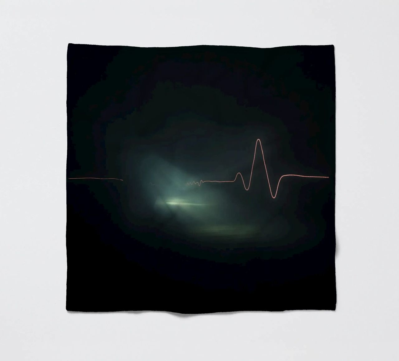 Light trails create a pulse waveform effect in a dark atmos fleece blanket by DesignDoodle