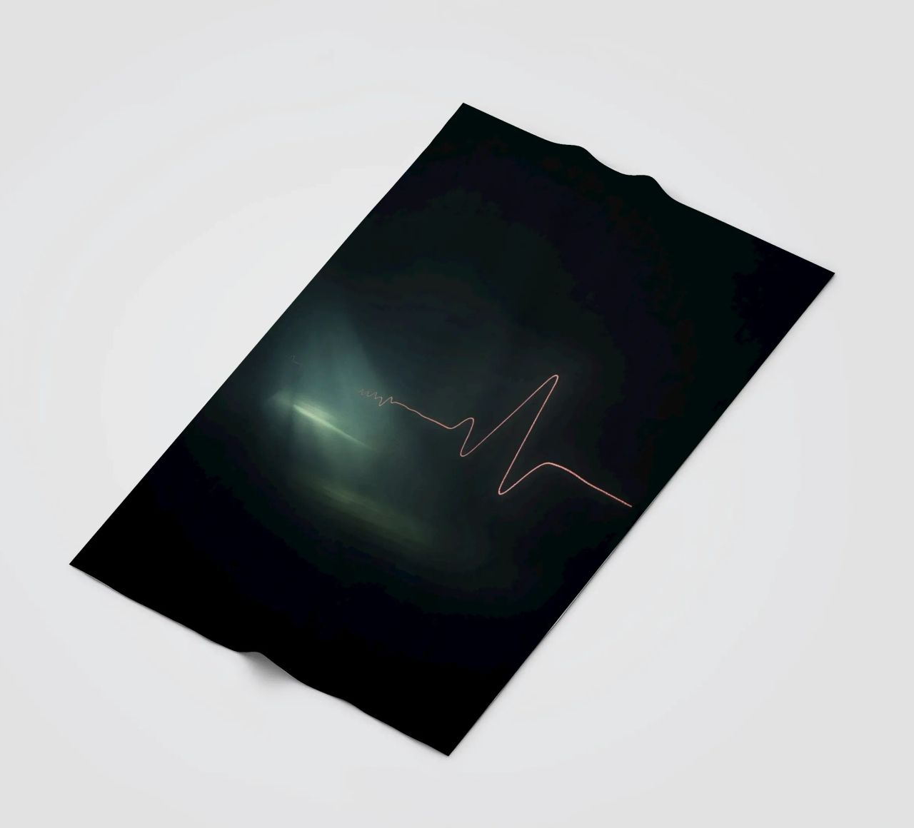 Light trails create a pulse waveform effect in a dark atmos fleece blanket by DesignDoodle