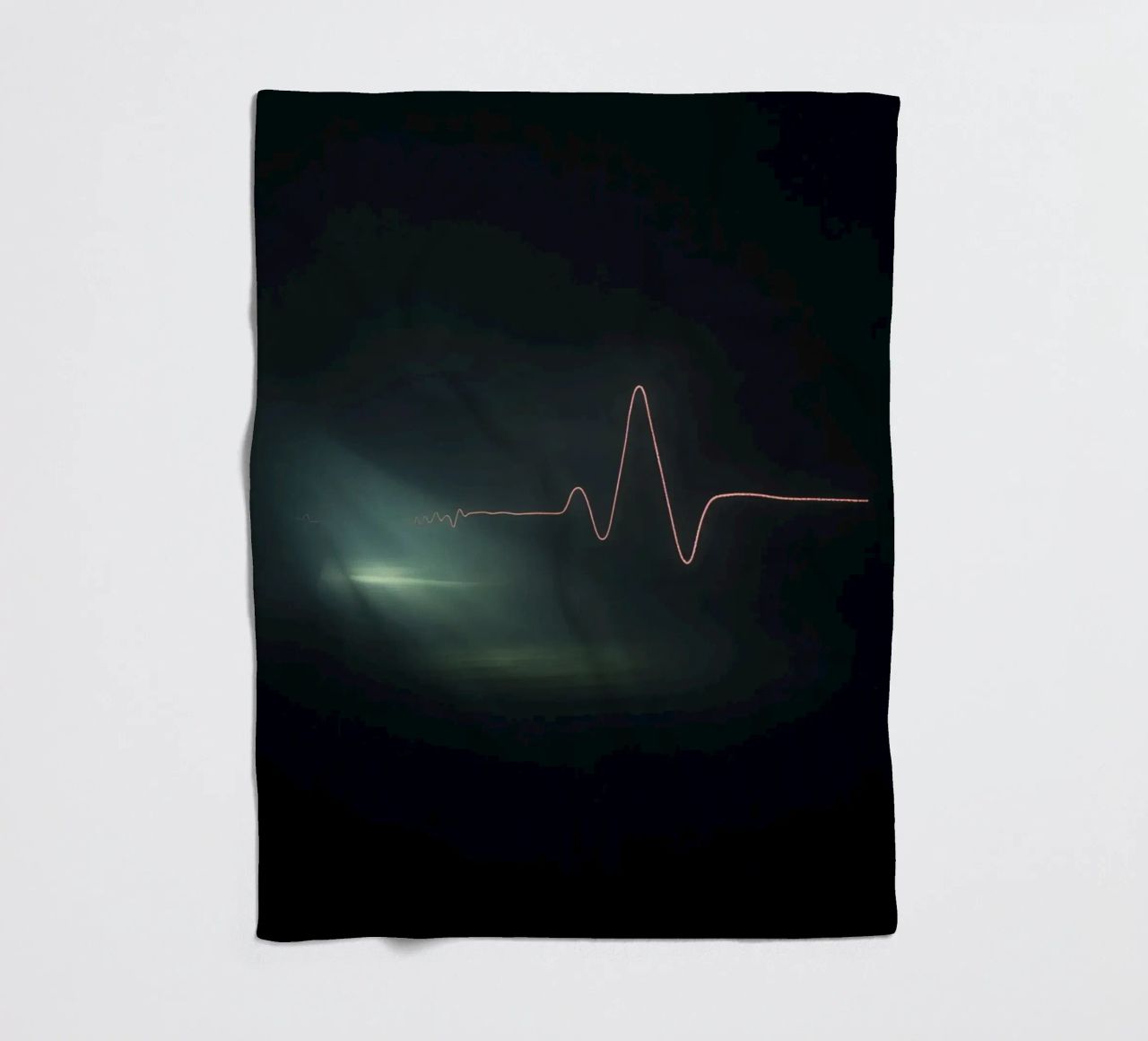 Light trails create a pulse waveform effect in a dark atmos fleece blanket by DesignDoodle