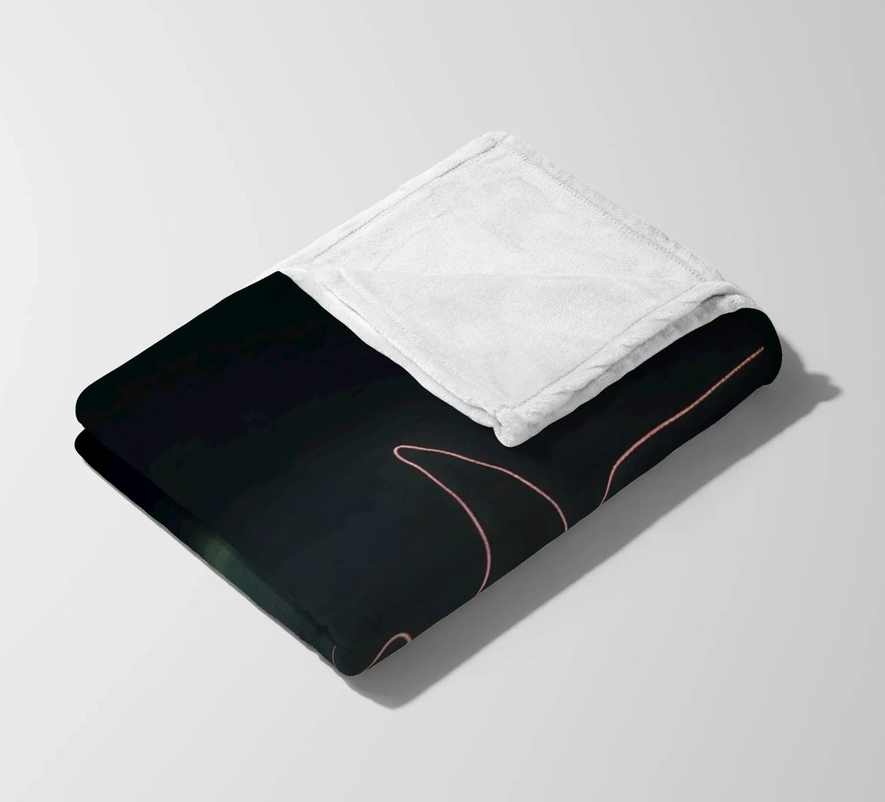 Light trails create a pulse waveform effect in a dark atmos fleece blanket by DesignDoodle