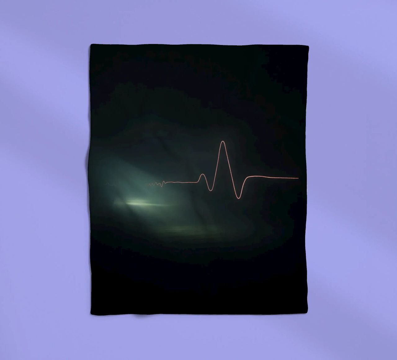 Light trails create a pulse waveform effect in a dark atmos fleece blanket by DesignDoodle