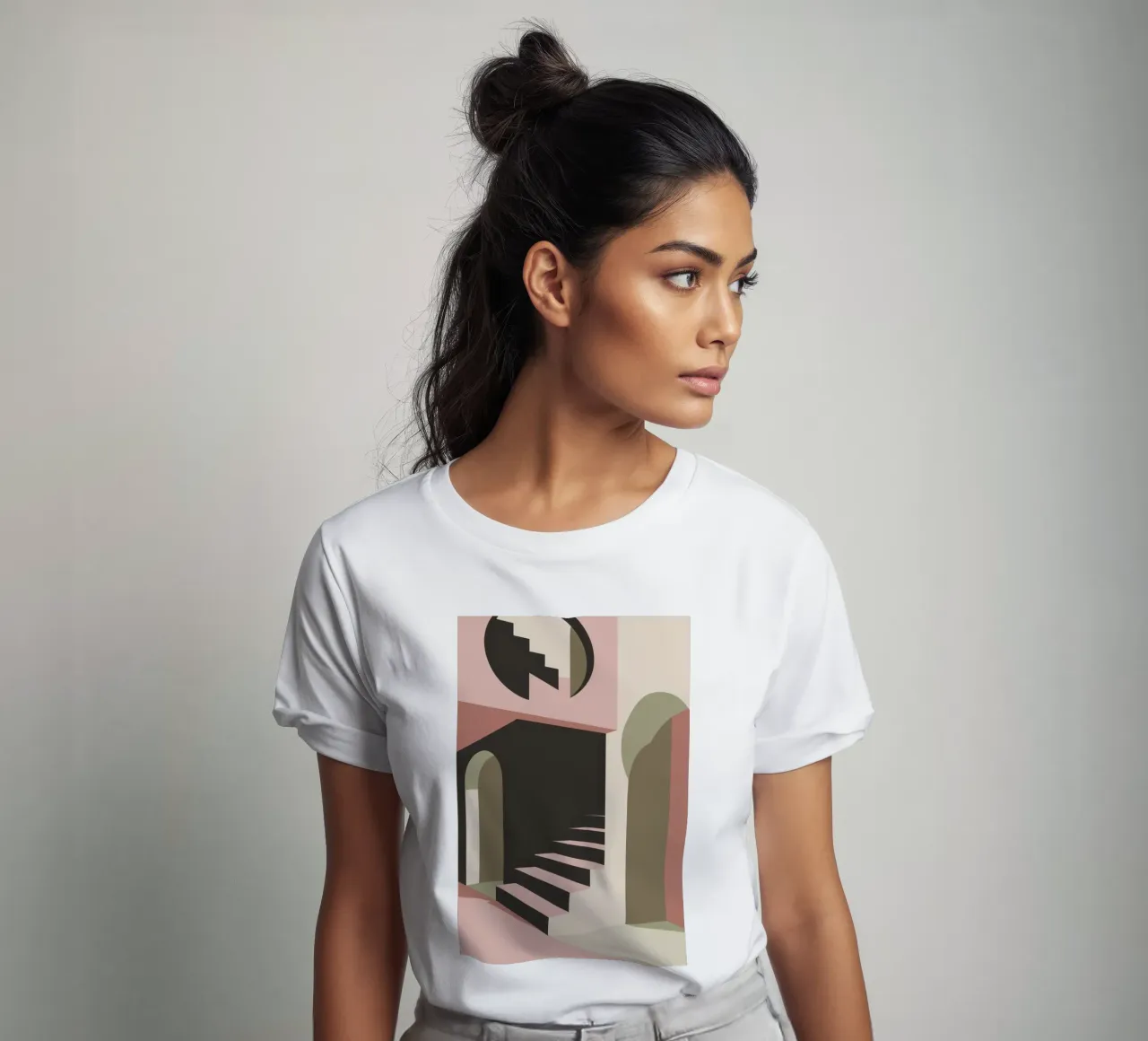 Illusione della scala pastello t-shirt da Stone Patina