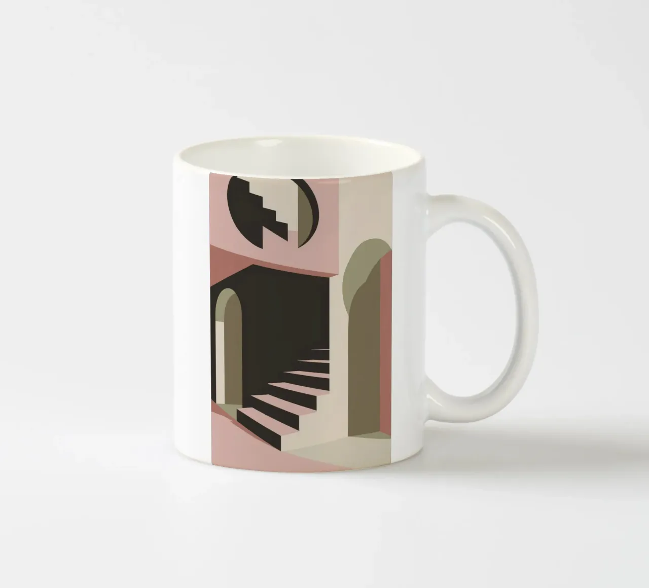 Pastel Stairway Illusion ceramic mug by Stone Patina