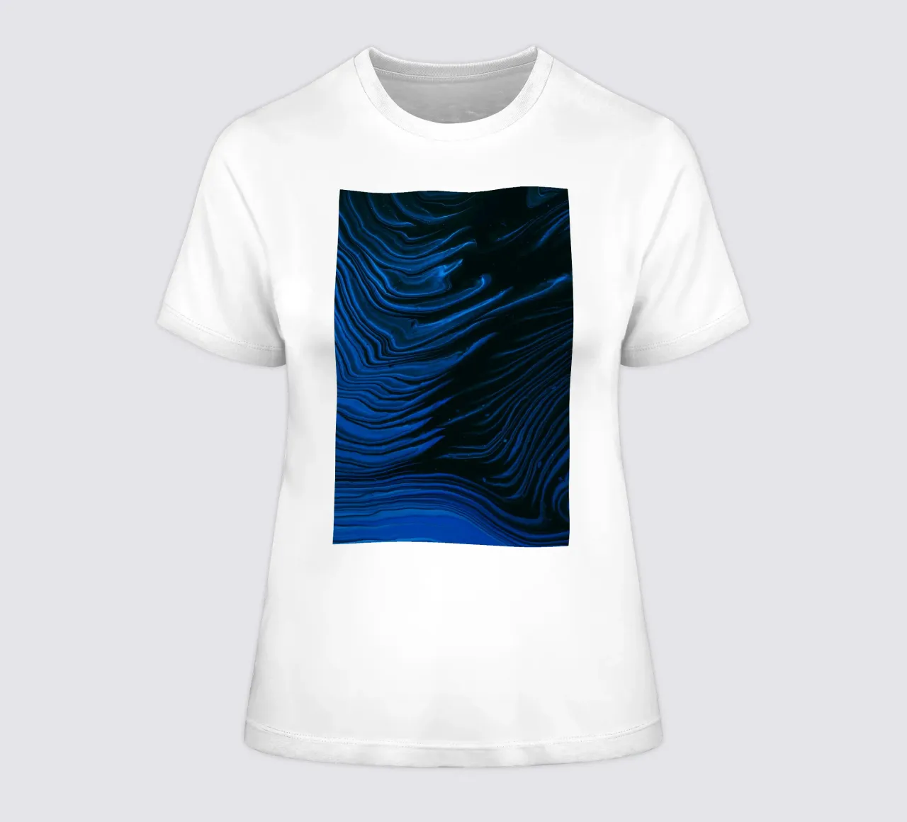 liquide fluide t-shirt ajusté pour femmes de Bleu
