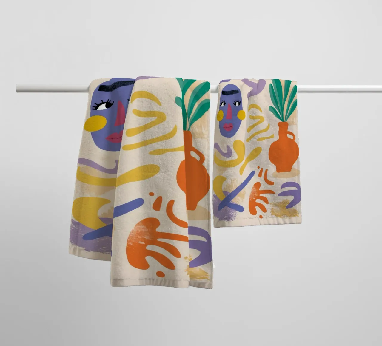 Vrolijk abstract carnaval badhanddoek van Terra Tone