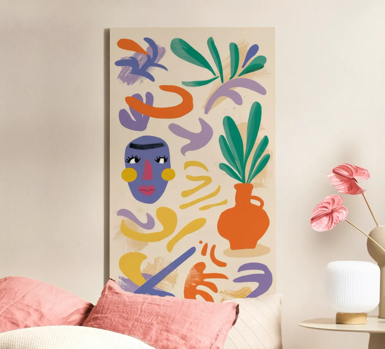 Vrolijk abstract carnaval canvas van Terra Tone