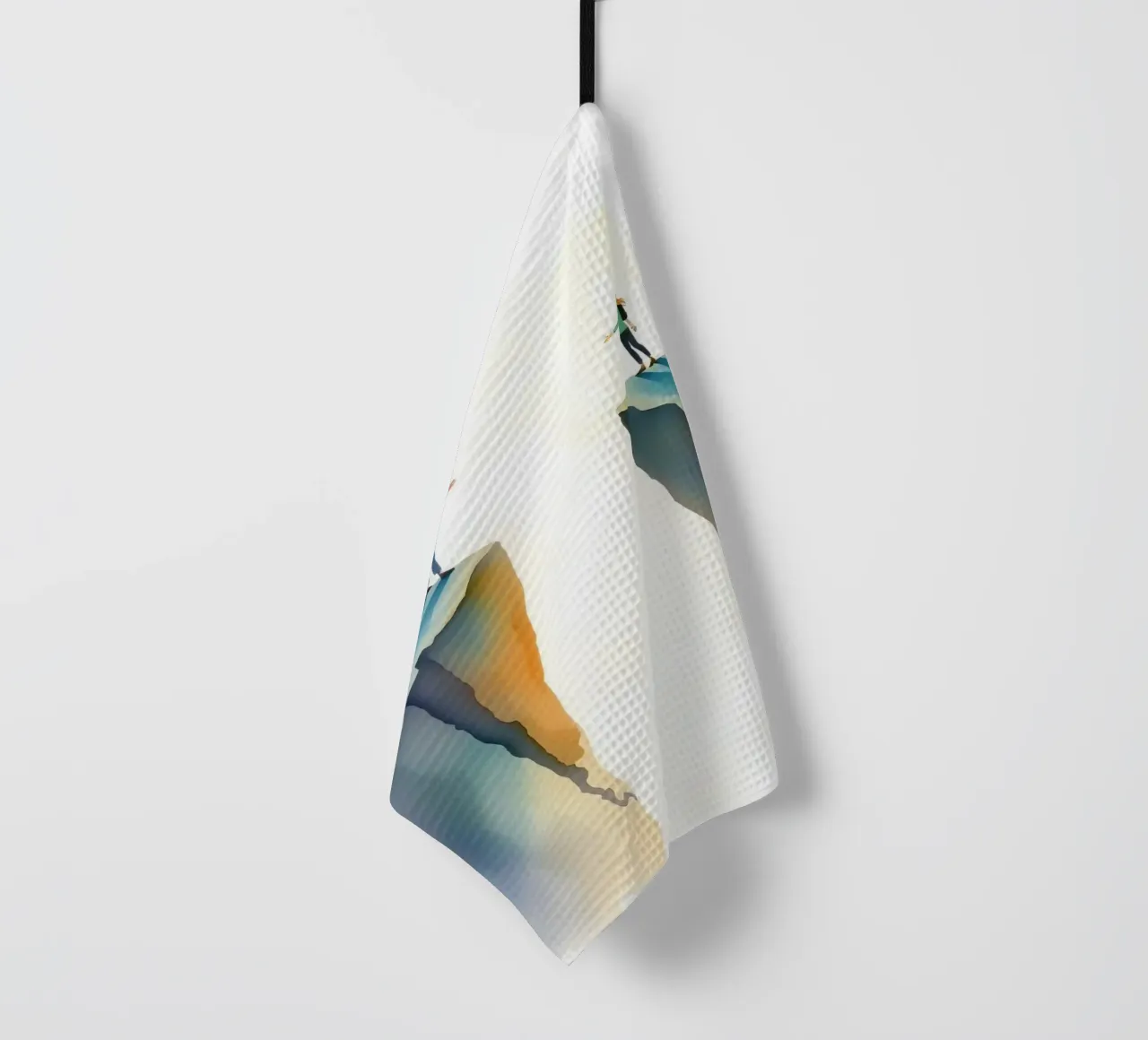 des amis se tendant la main à travers un gouffre torchon de DesignDoodle
