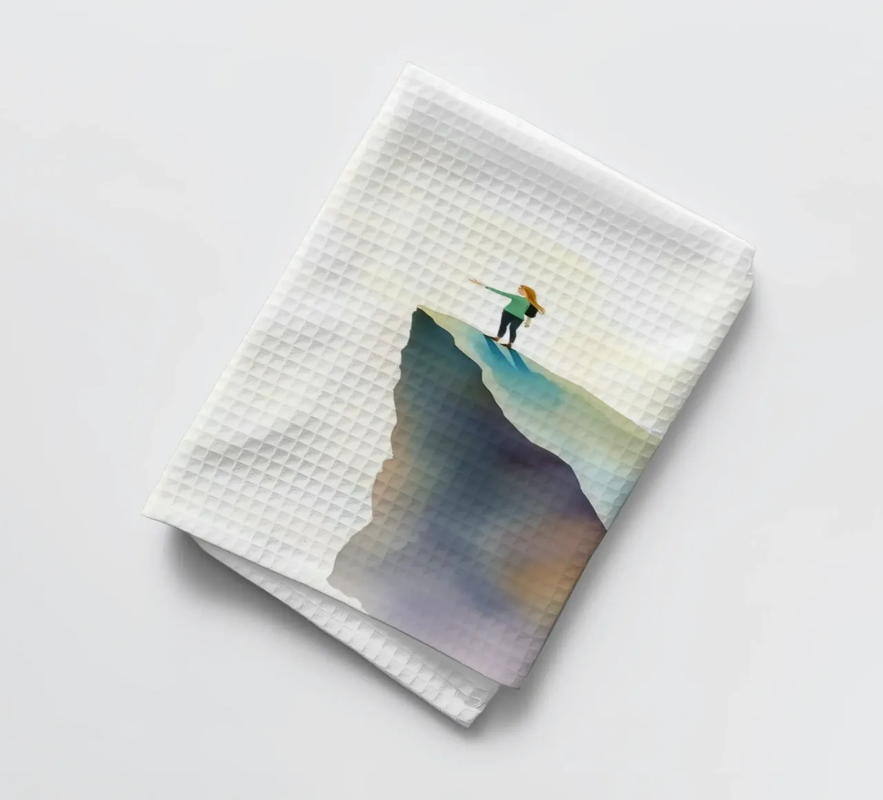 des amis se tendant la main à travers un gouffre torchon de DesignDoodle