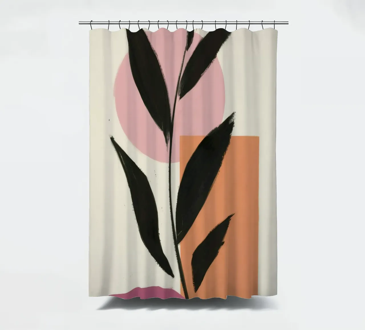 Minimalist Leaf Solitude shower curtain by Terra Tone