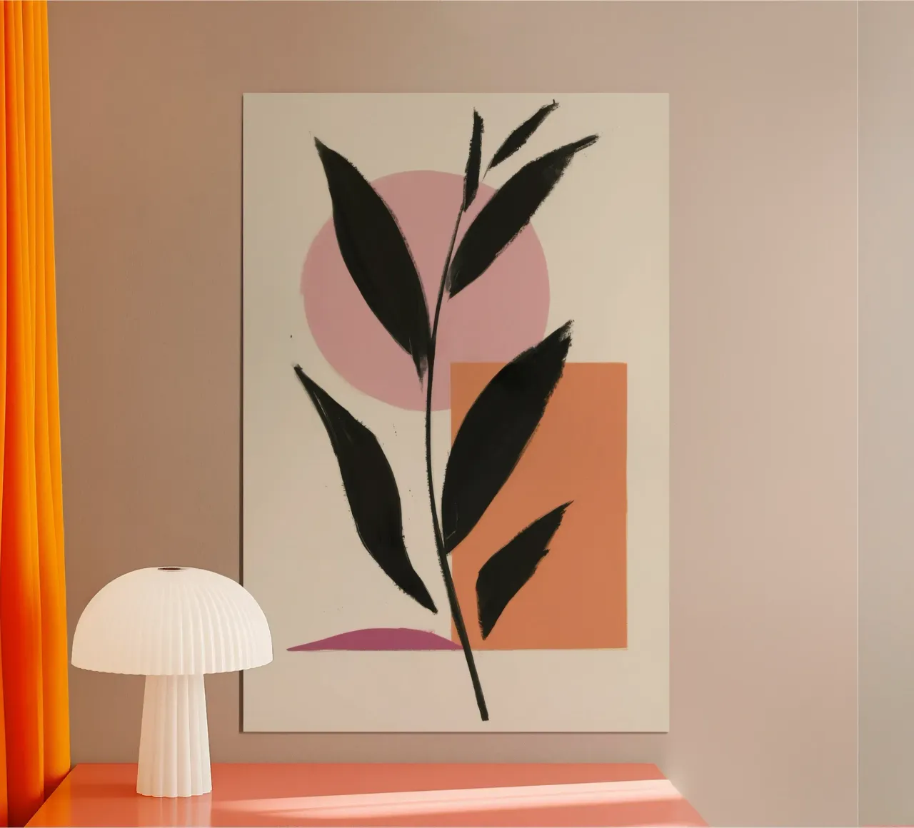 Solitudine minimalista delle foglie poster con telaio in plastica da Terra Tone