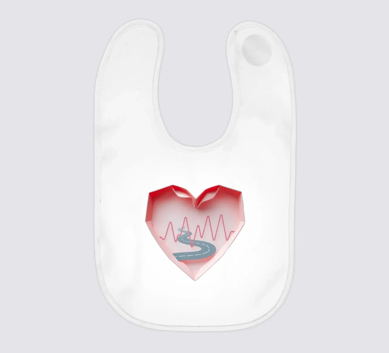Design a forma di cuore con strada tortuosa e linea del polso bavaglino da DesignDoodle