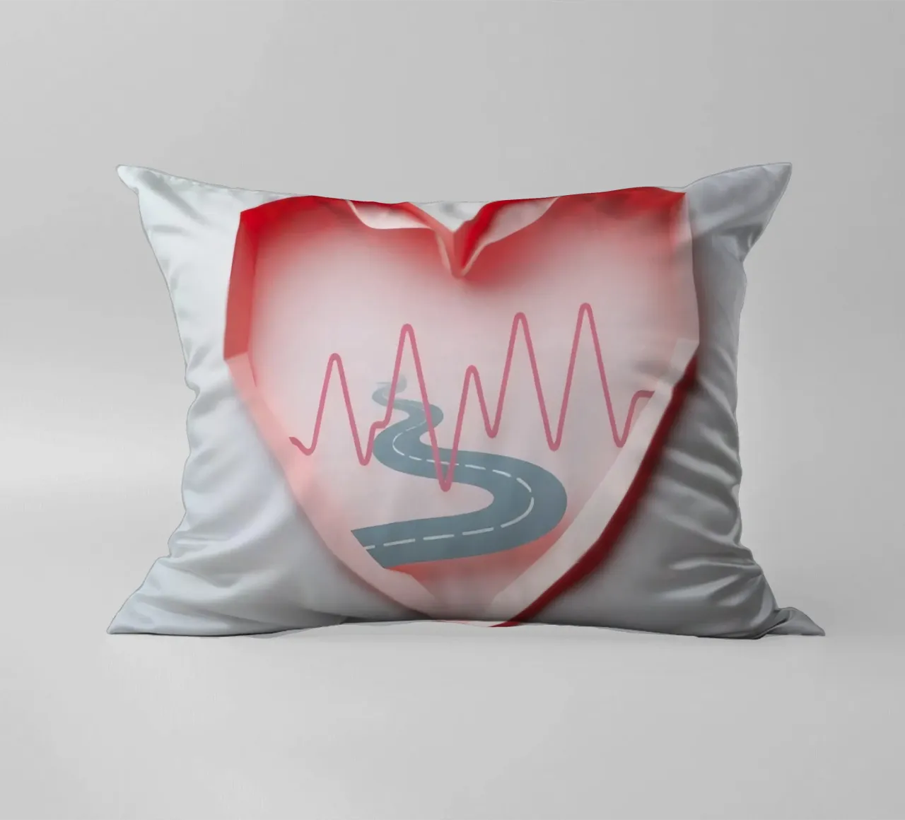 Design a forma di cuore con strada tortuosa e linea del polso cuscino da DesignDoodle