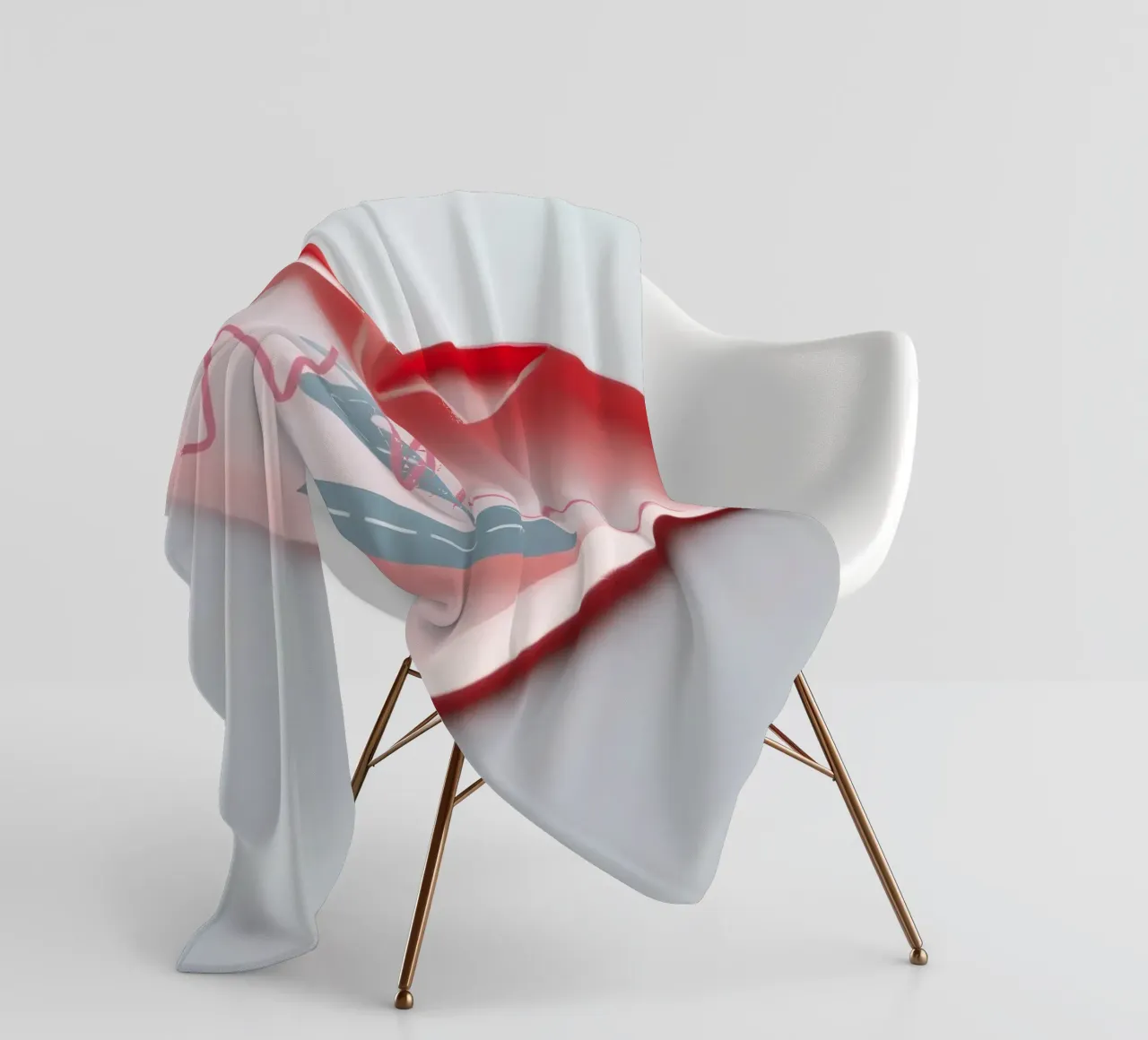 Design a forma di cuore con strada tortuosa e linea del polso coperta in pile da DesignDoodle