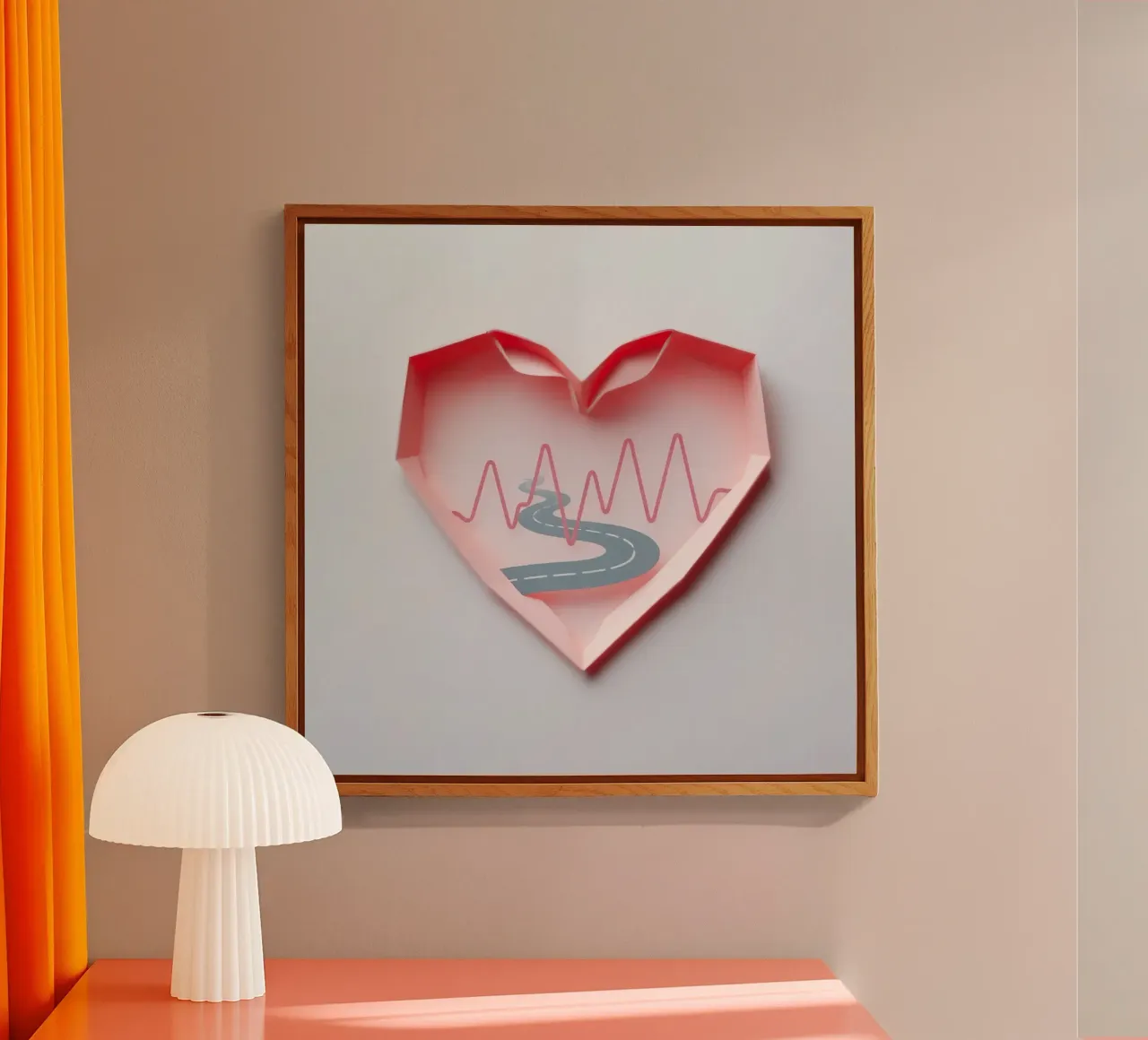 Design a forma di cuore con strada tortuosa e linea del polso plexiglass da DesignDoodle