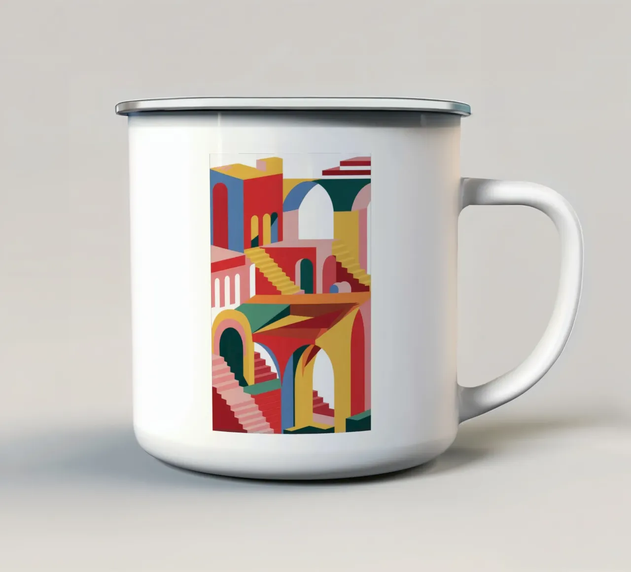 Aufstieg zum chromatischen Labyrinth Emaille Tasse von Stone Patina