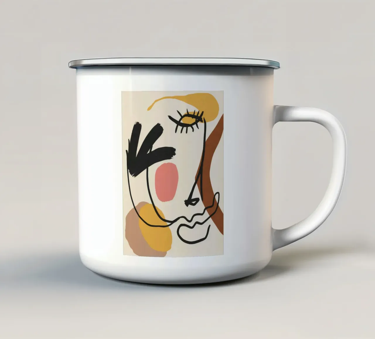 Sguardo scarabocchiato Anima tazza in smalto da Terra Tone