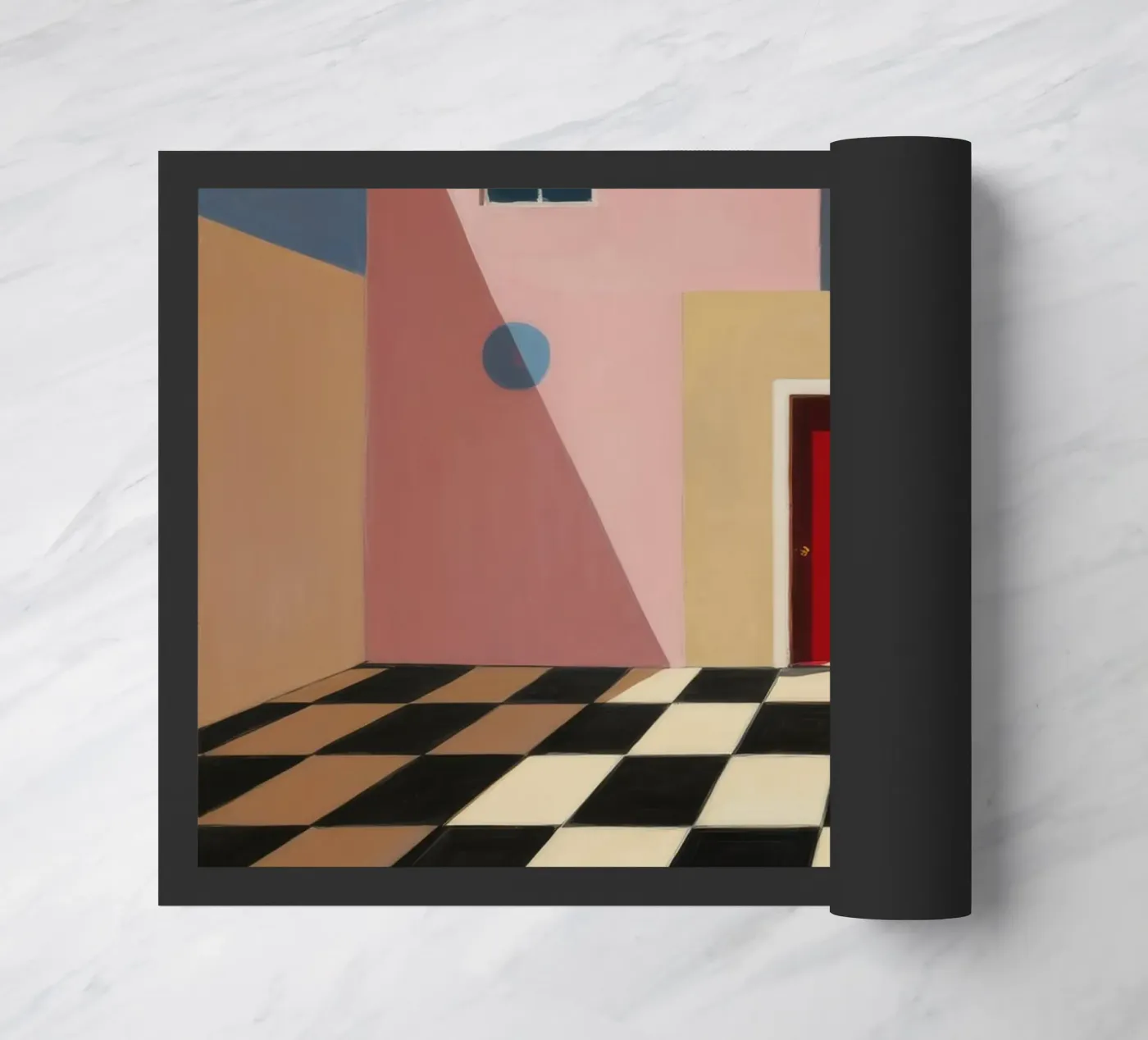 Checkered Threshold Escape doormat by Stone Patina