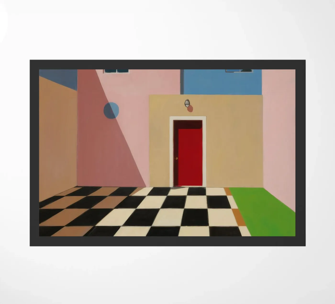 Checkered Threshold Escape doormat by Stone Patina
