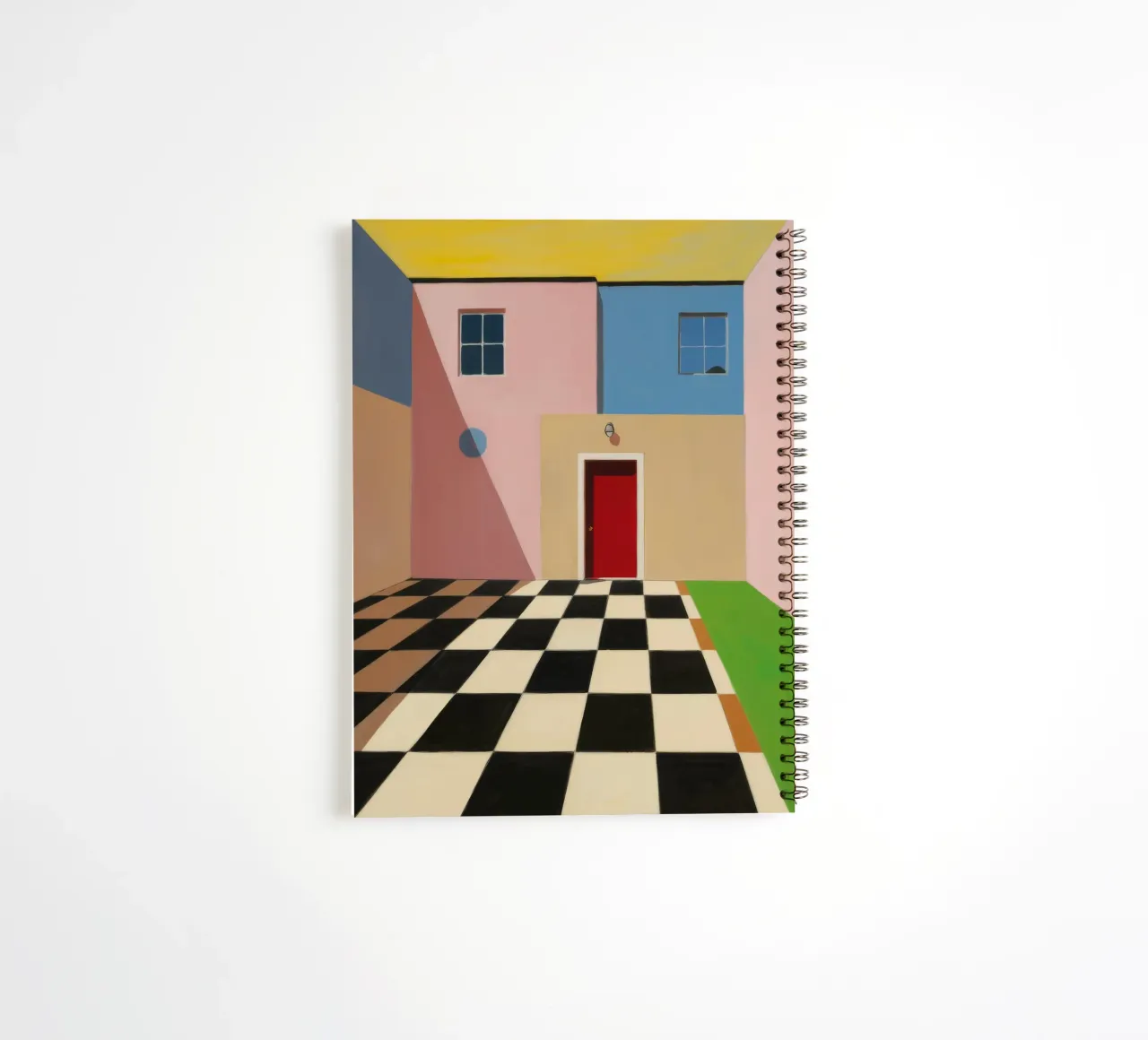 Checkered Threshold Escape spiral notebook by Stone Patina