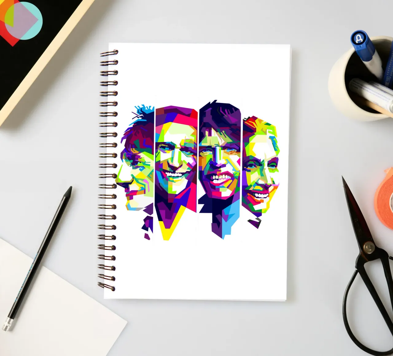 Rolling Stones Rock And Roll Band WPAP Trending Now diario ad anelli da Artkreator