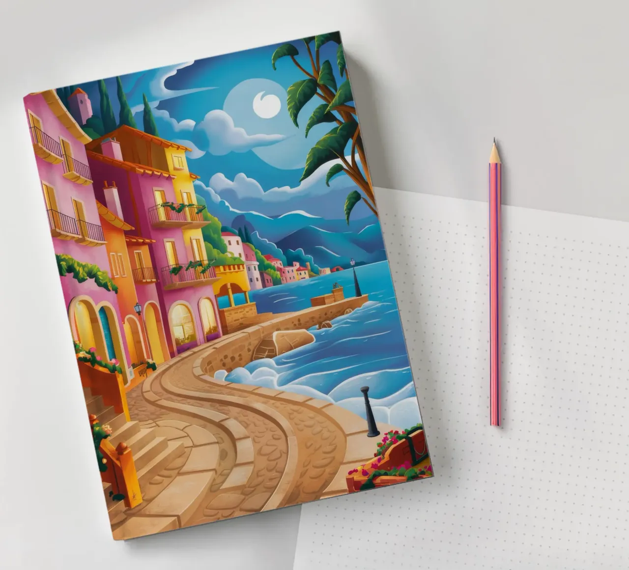 Moonlit Coastal Serenity notebook by Jasper Rune