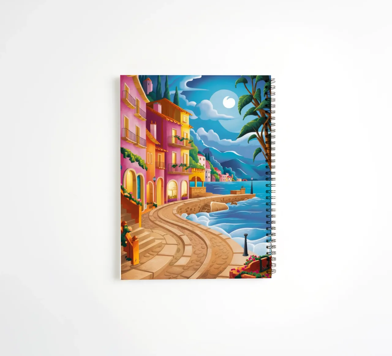 Moonlit Coastal Serenity spiral notebook by Jasper Rune