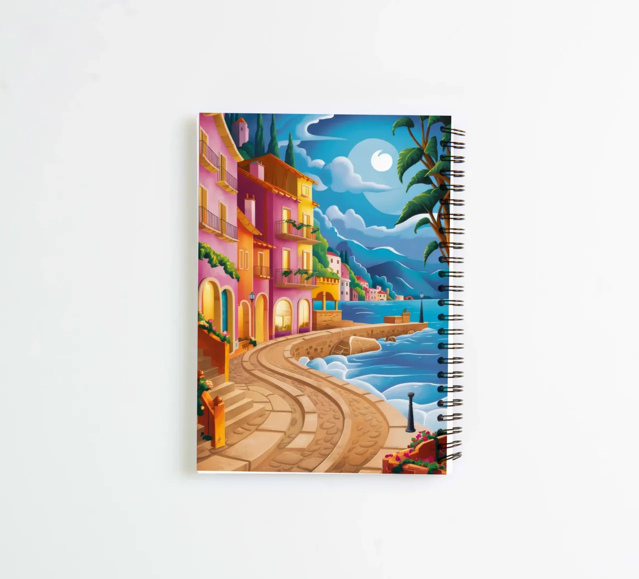 Moonlit Coastal Serenity spiral notebook by Jasper Rune