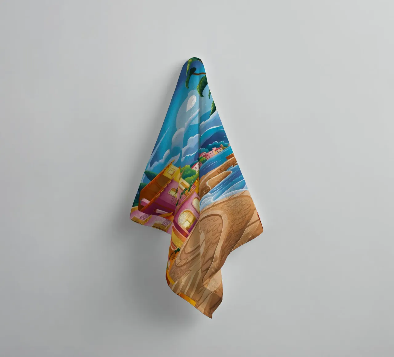 Maanverlichte kustsereniteit badhanddoek van Jasper Rune