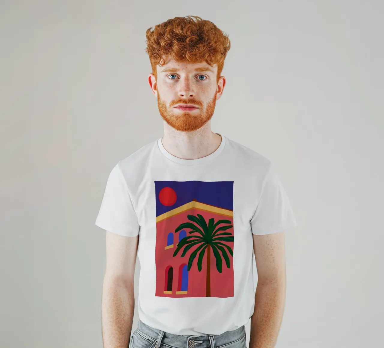 Sagoma di palma cremisi t-shirt da Stone Patina