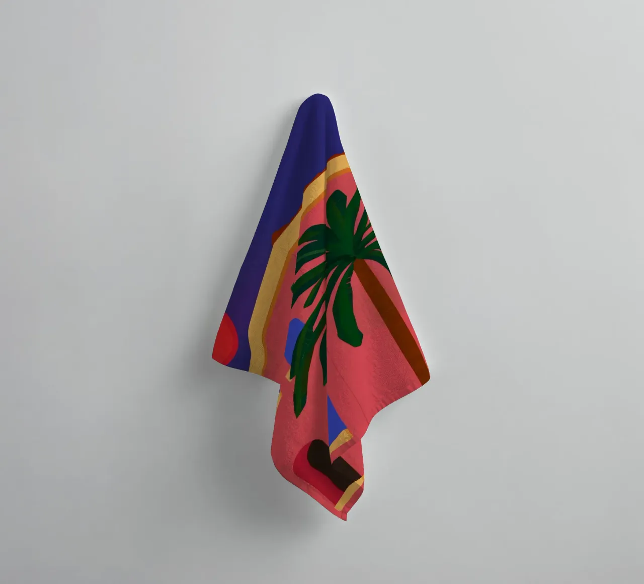 Crimson Palm Silhouette towel by Stone Patina