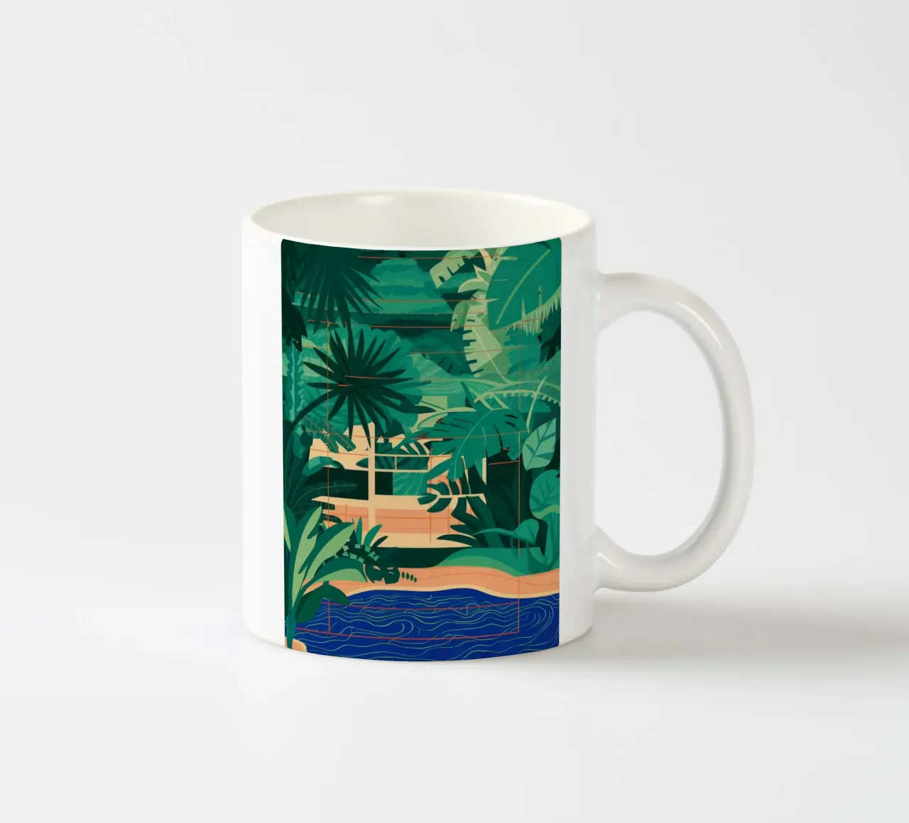 Groene oase in de jungle keramische mok van Jasper Rune